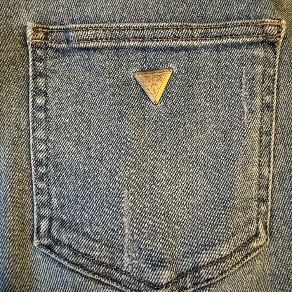 Guess Light Blue Distressed Ankle Jeans